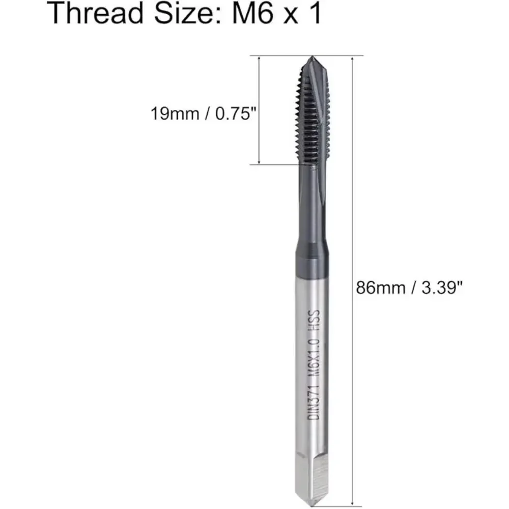 Round Shank with Square End, Metric Screw Tapping Bit for Thread Repair, 2pcs